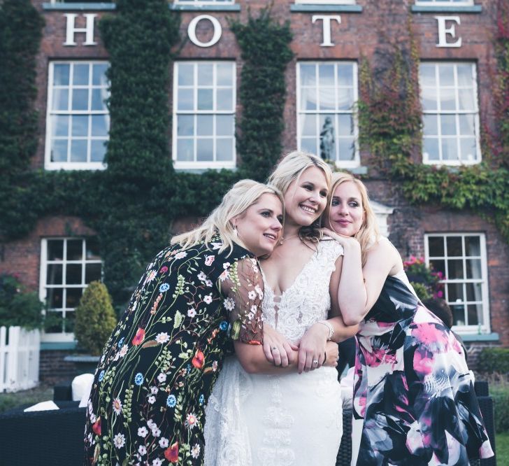 Bride in Lace The Signature Collection Bridal Gown from Wed2b | Classic Wedding at The Mytton & Mermaid, Atcham | Willo Photography