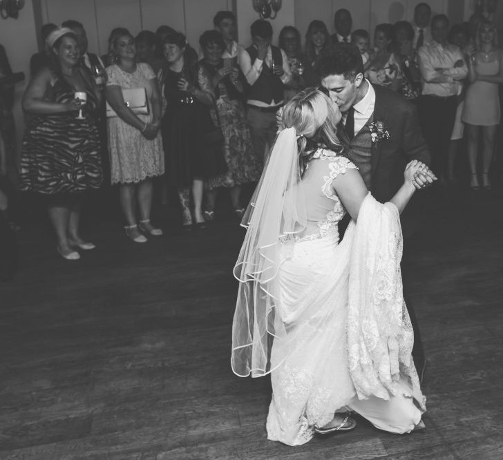 First Dance | Bride in Lace The Signature Collection Bridal Gown from Wed2b | Groom in Limehaus Suit | Classic Wedding at The Mytton & Mermaid, Atcham | Willo Photography