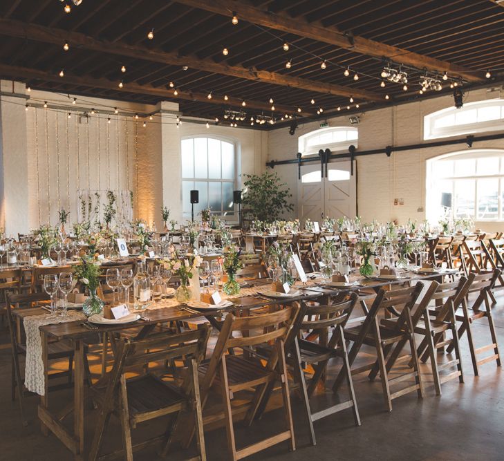 Fabulous London Riverside Venue Chainstore at Trinity Buoy Wharf. Watters Wedding Dress, Images by Kirsty Mackenzie Photography.