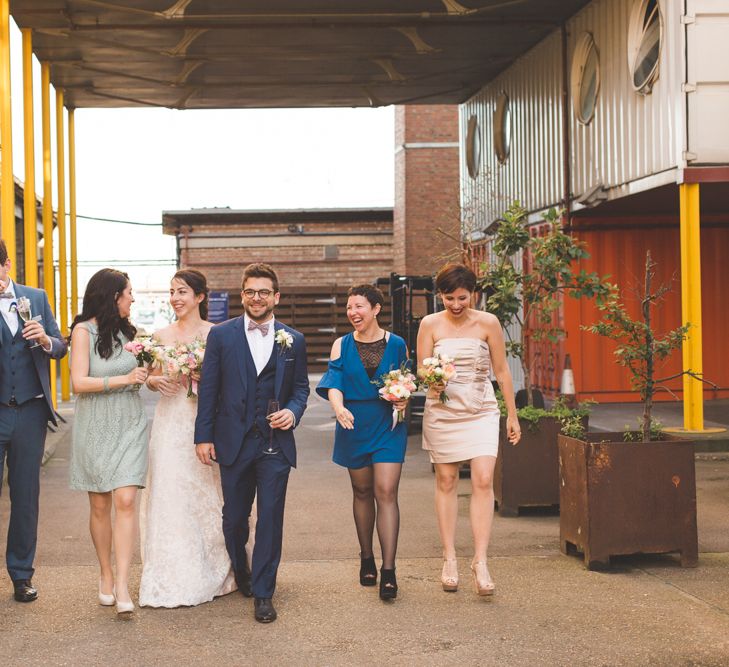 Fabulous London Riverside Venue Chainstore at Trinity Buoy Wharf. Watters Wedding Dress, Images by Kirsty Mackenzie Photography.