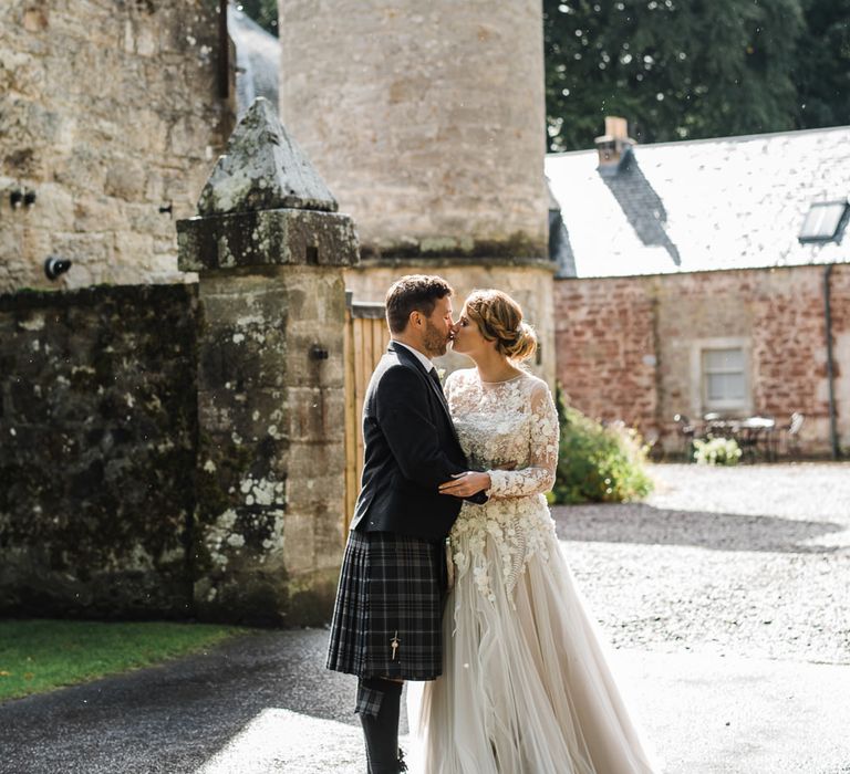 Rainy Tipi Wedding At The Coach House at Kinross House Scotland With Bride In Embellished Bespoke Dress And Images From Photos By Zoe