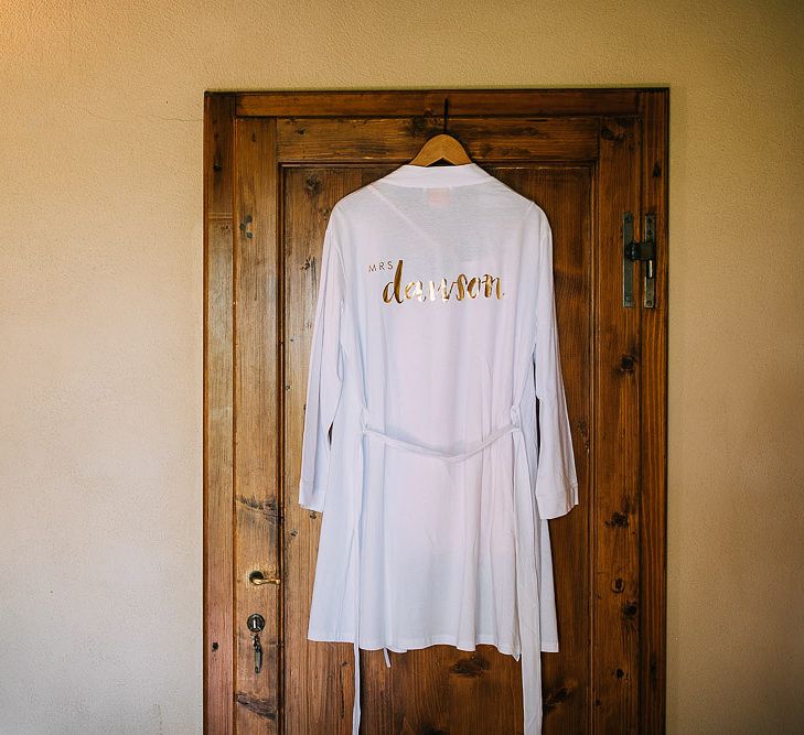 Personalised Rock On Ruby Bridal Dressing Gown | Destination Wedding at Casa Cornacchi in Italy | Albert Palmer Photography