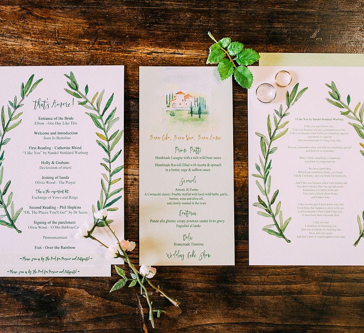 Greenery Wedding Stationery | Destination Wedding at Casa Cornacchi in Italy | Albert Palmer Photography