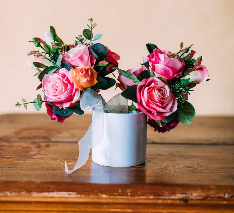 Pink Rose Bouquets | Destination Wedding at Casa Cornacchi in Italy | Albert Palmer Photography