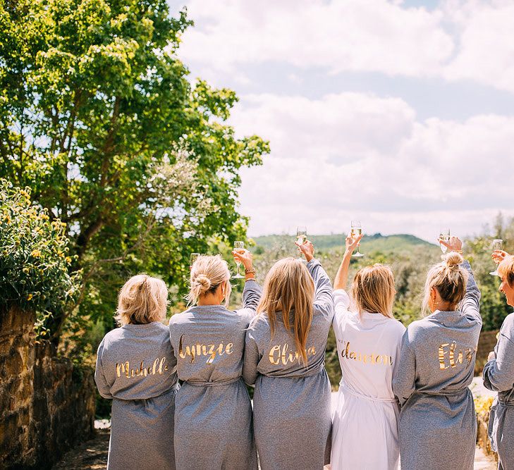 Rock On Ruby Personalised Bridal Party Dressing Gowns | Destination Wedding at Casa Cornacchi in Italy | Albert Palmer Photography