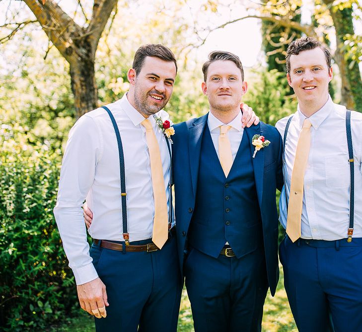 Groomsmen in Navy Ted Baker Suits | Destination Wedding at Casa Cornacchi in Italy | Albert Palmer Photography