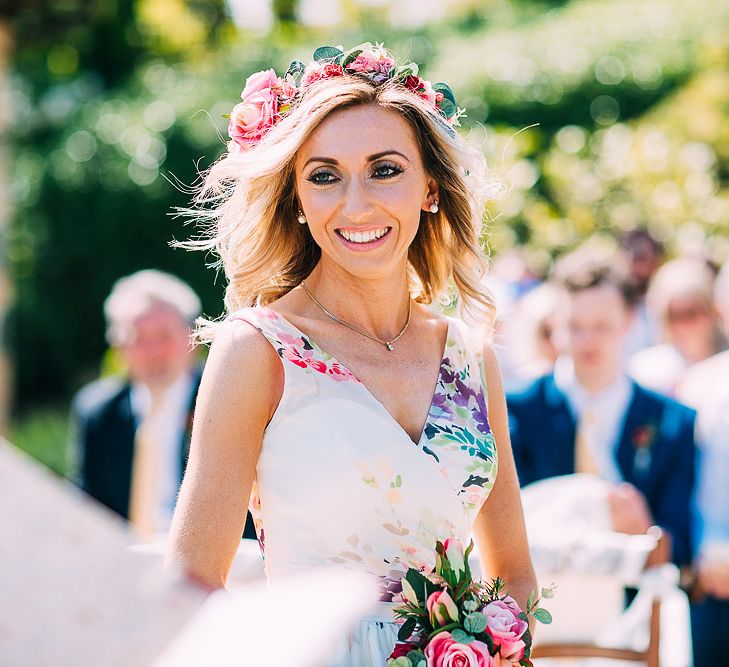 Bride in Charlotte Balbier Untamed Love Floral Wedding Dress | Destination Wedding at Casa Cornacchi in Italy | Albert Palmer Photography