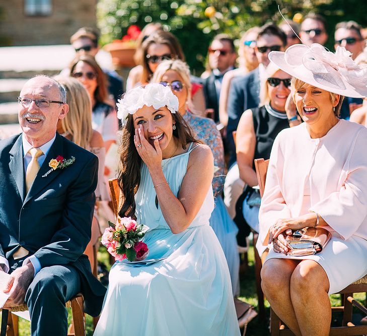 Bridesmaid in Ted Baker Dress | Destination Wedding at Casa Cornacchi in Italy | Albert Palmer Photography