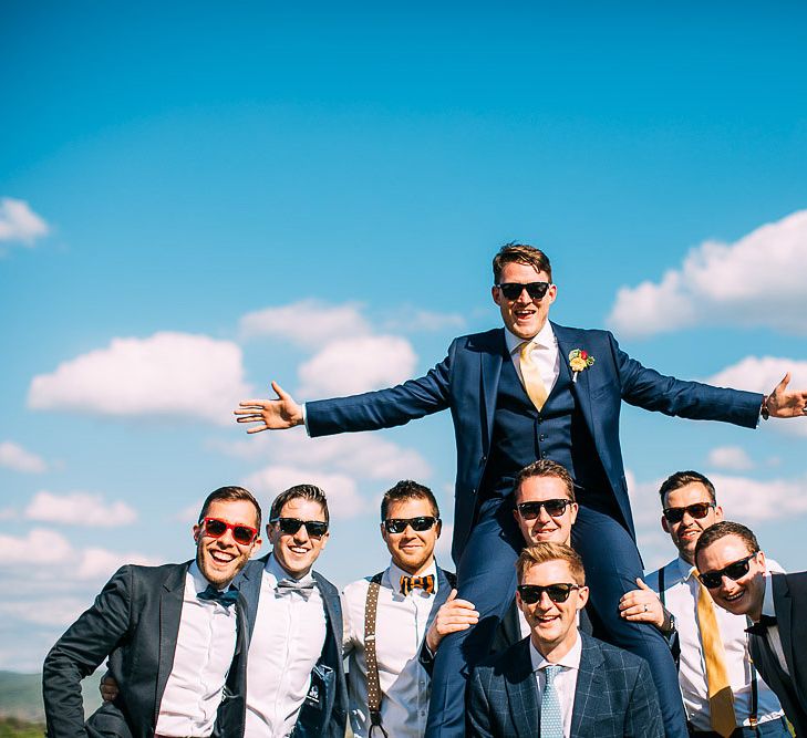 Groomsmen in Ted Baker Suits | Destination Wedding at Casa Cornacchi in Italy | Albert Palmer Photography