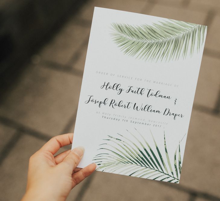 Young & Vibrant Wedding At Wylam Brewery With Bridesmaids In Metallic Satin Jumpsuits & A Tropical Palm Print Theme With Images From Nataly J