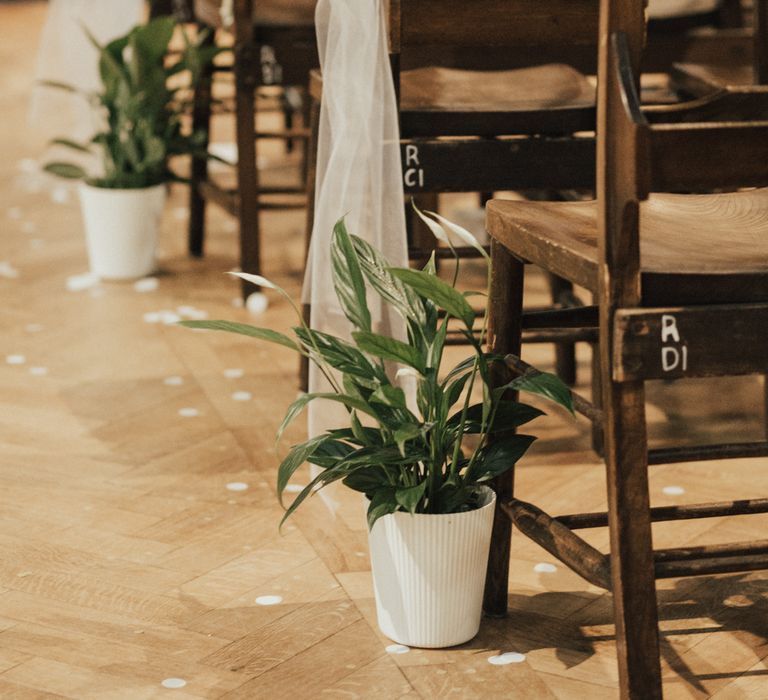 Young & Vibrant Wedding At Wylam Brewery With Bridesmaids In Metallic Satin Jumpsuits & A Tropical Palm Print Theme With Images From Nataly J