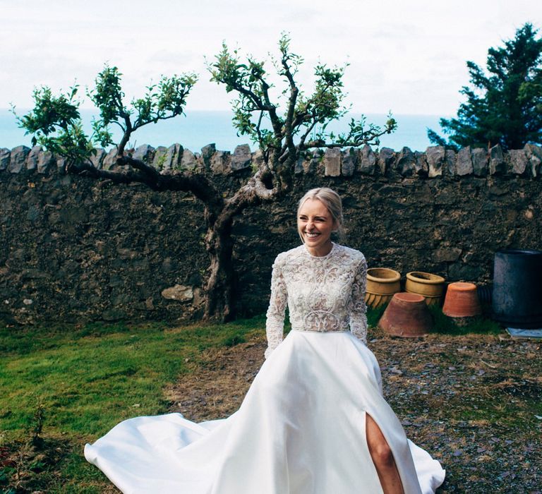 Bride in Emma Beaumont Wedding Dress