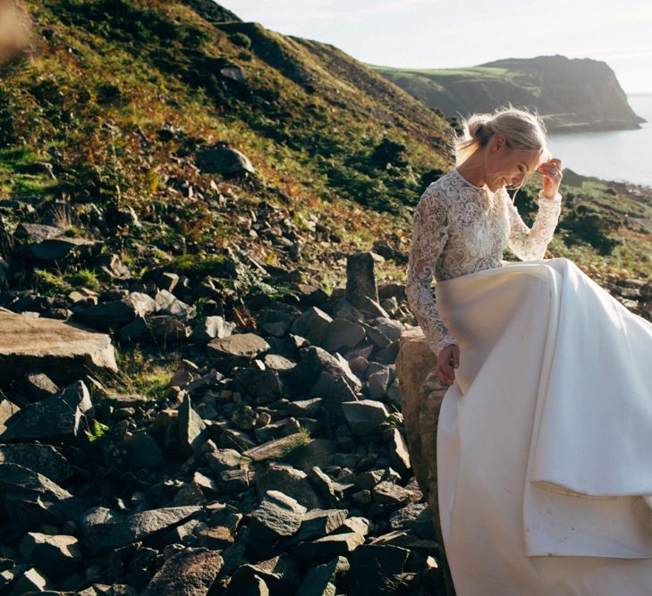 Bride in Emma Beaumont Wedding Dress