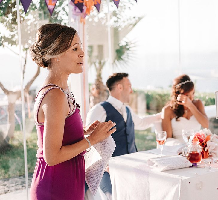 Purple Coast Bridesmaids Dress