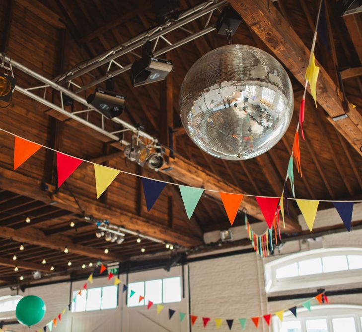 Disco Ball and Coloured Bunting