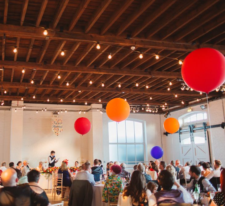 Trinity Buoy Wharf Wedding With Bright Colour Scheme