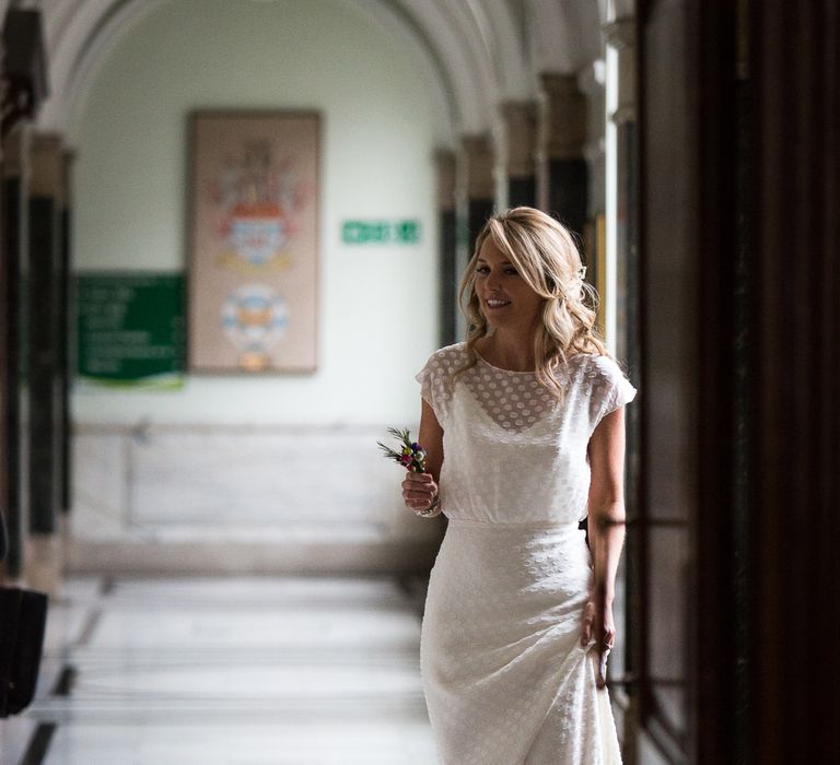 Halfpenny London Bride For An Intimate Wedding At Perseverance Works Shoreditch With Groom & Groomsmen In Kilts And Images From Adam Cherry Photography