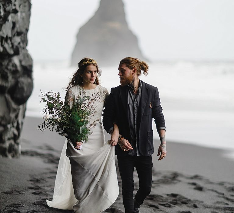 Edgy Icelandic Elopement Planned And Styled By Matthew Oliver Weddings With Charlie Brear Bridalwear And Images From Daniel Colvin Photography