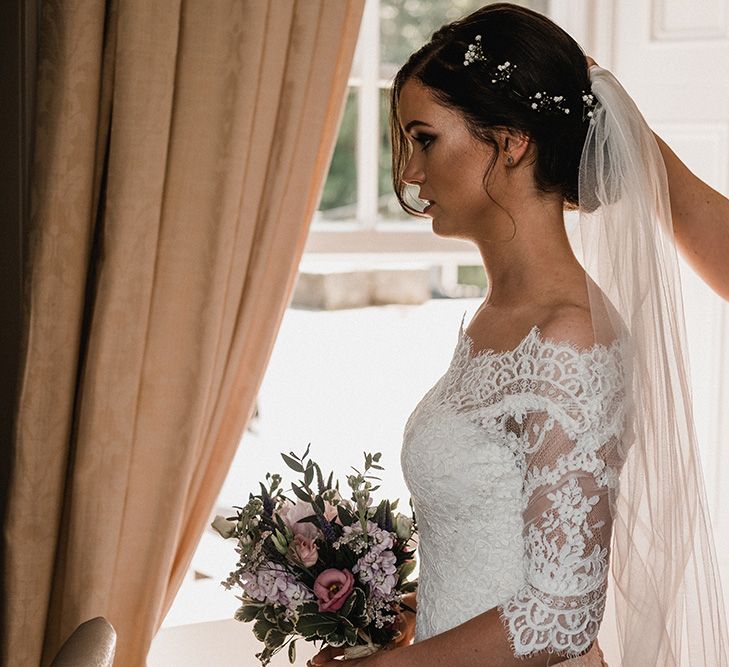 Bride in Pronovias Princia Lace Gown & Jacket | Outdoor Wedding at The Haven Hotel in Southern Ireland | Jason Mark Harris Photography