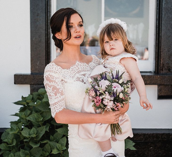 Bride in Pronovias Princia Lace Gown & Jacket | Outdoor Wedding at The Haven Hotel in Southern Ireland | Jason Mark Harris Photography