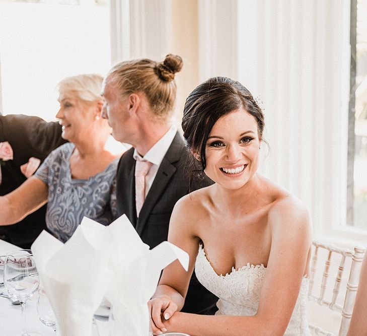 Bride in Pronovias Princia Lace Gown & Jacket | Outdoor Wedding at The Haven Hotel in Southern Ireland | Jason Mark Harris Photography