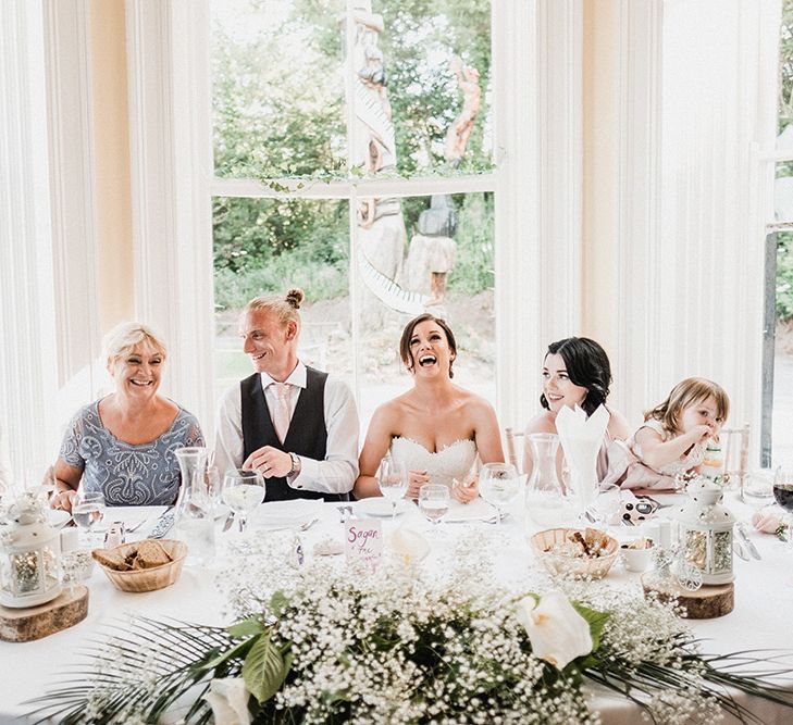 Bride in Pronovias Princia Lace Gown & Jacket | Outdoor Wedding at The Haven Hotel in Southern Ireland | Jason Mark Harris Photography