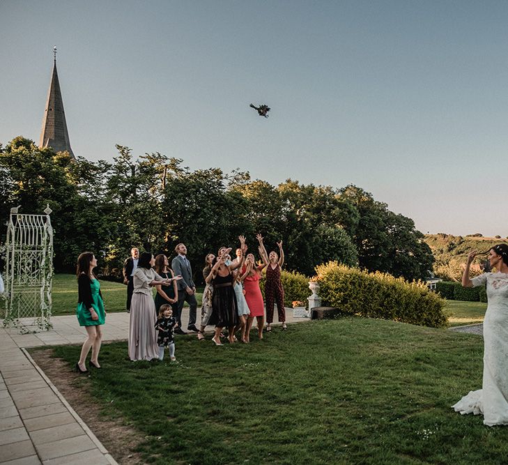 Bouquet Toss | Outdoor Wedding at The Haven Hotel in Southern Ireland | Jason Mark Harris Photography