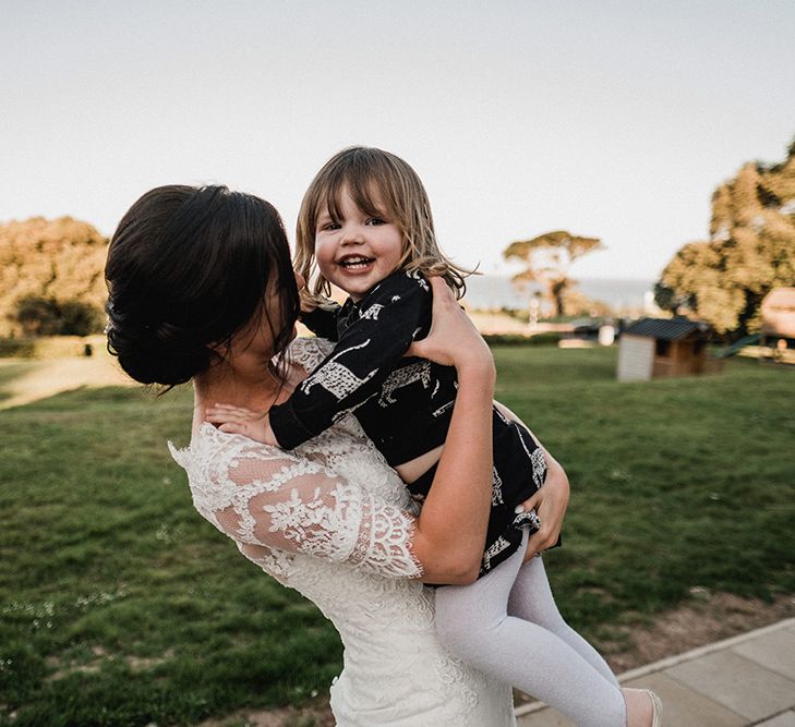 Bride in Pronovias Princia Lace Gown & Jacket | Outdoor Wedding at The Haven Hotel in Southern Ireland | Jason Mark Harris Photography