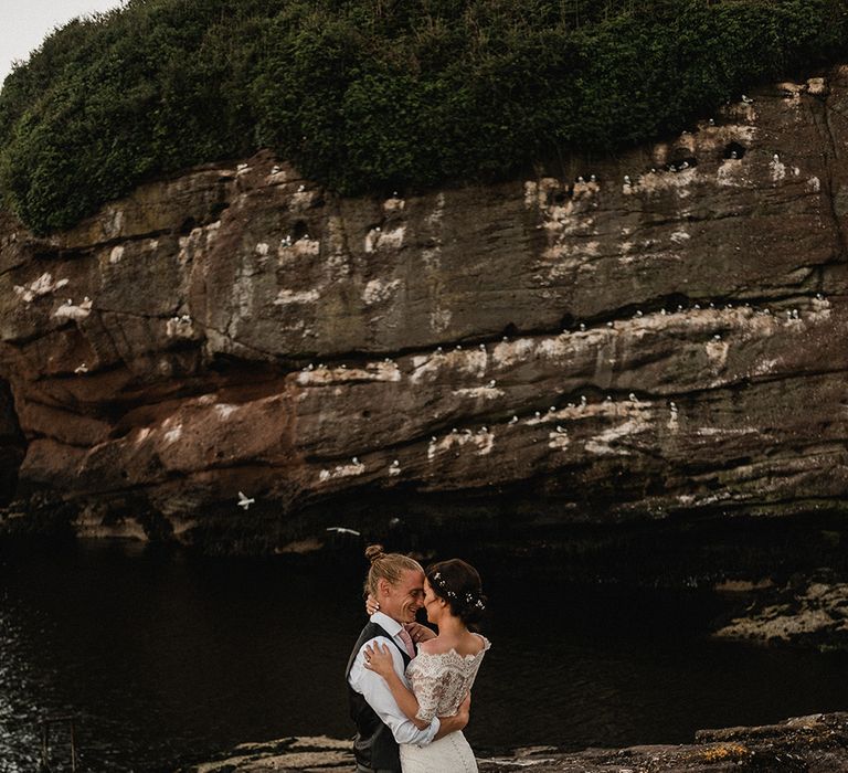 Bride in Pronovias Princia Lace Gown & Jacket | Outdoor Wedding at The Haven Hotel in Southern Ireland | Jason Mark Harris Photography