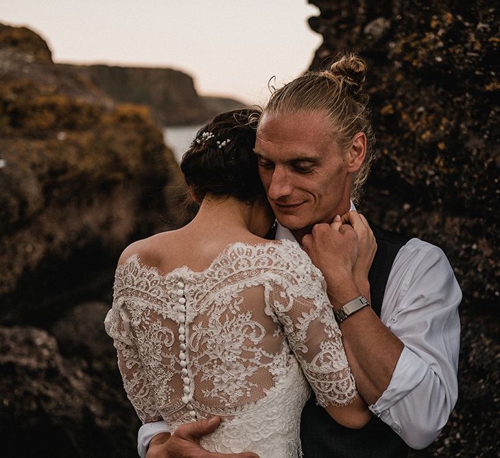 Bride in Pronovias Princia Lace Gown & Jacket | Outdoor Wedding at The Haven Hotel in Southern Ireland | Jason Mark Harris Photography