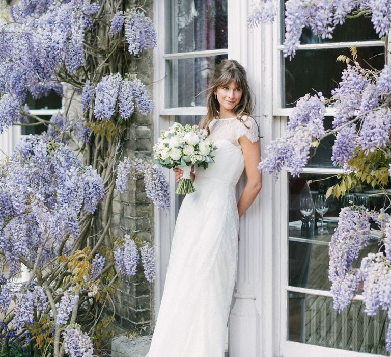 Naomi Neoh Wedding Dress For An Intimate Wedding At The Felix Hotel With Wisteria In Season And Images From Hannah Duffy Photography