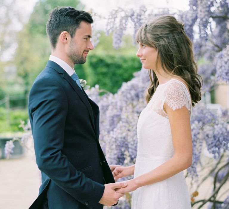 Naomi Neoh Wedding Dress For An Intimate Wedding At The Felix Hotel With Wisteria In Season And Images From Hannah Duffy Photography