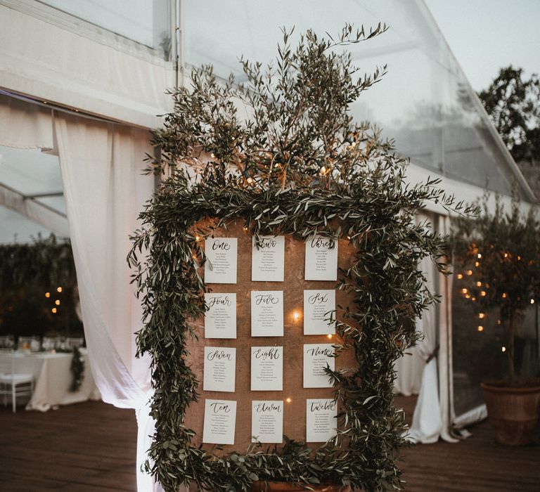 Foliage Table Plan For Destination Wedding