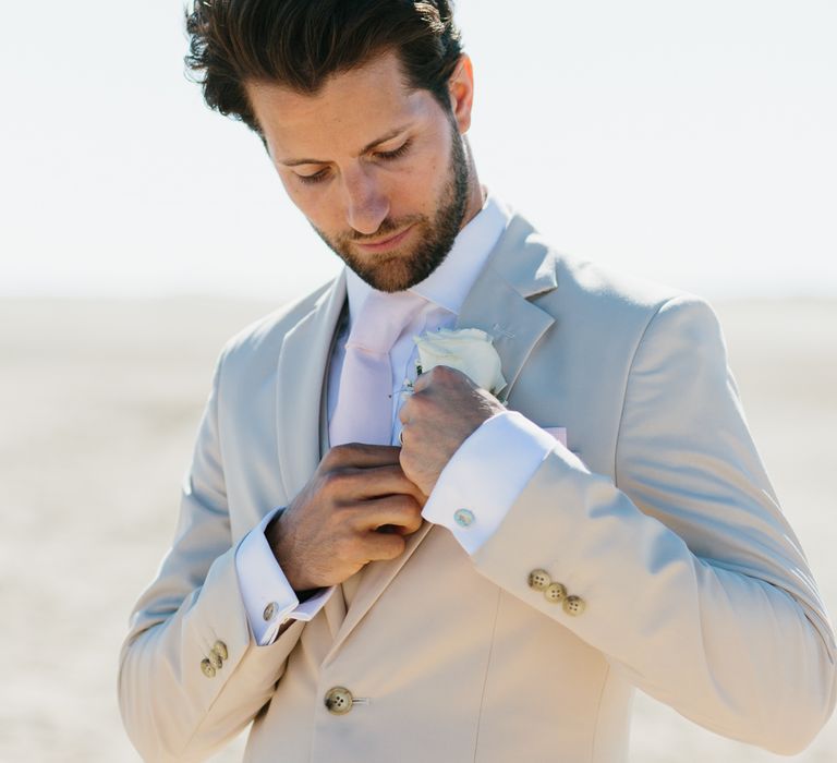 Groom in Beige Suit | Jade Osborne Photography | The Amazing Rabbit Films