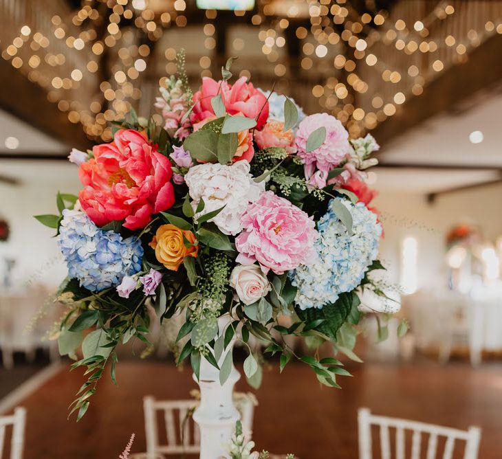 Peony Floral Table Arrangement For Wedding