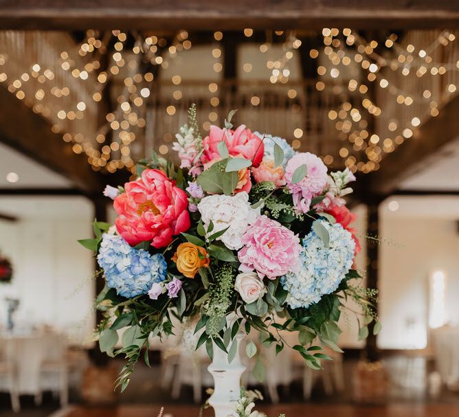 Peony Floral Table Arrangement For Wedding