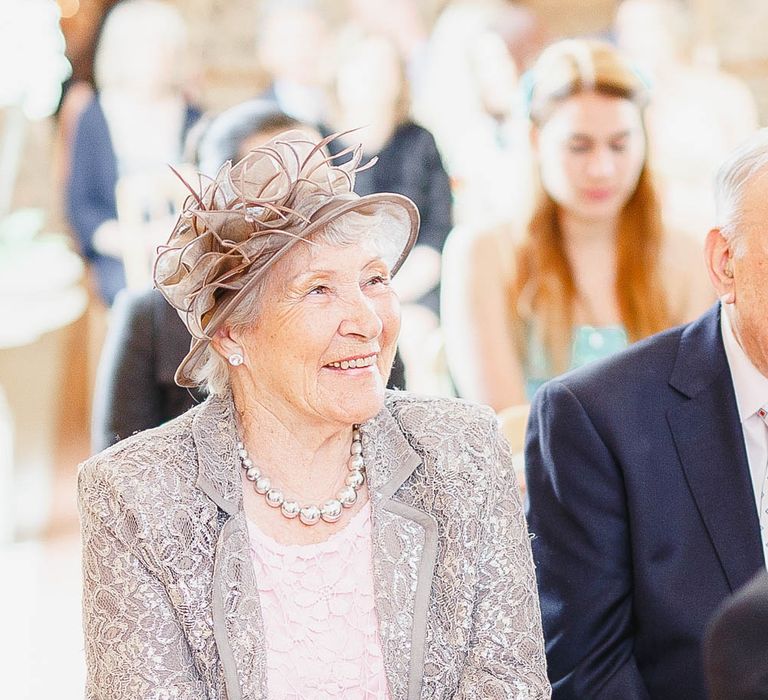 Wedding Ceremony | Peach & White Wedding at Upwaltham Barns | White Stag Wedding Photography