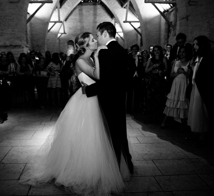 Pronovias Bride For Classic Wedding At The Tithe Barn With Bridesmaids In Coast Multiway Dresses & Images From Helen Cawte Photography