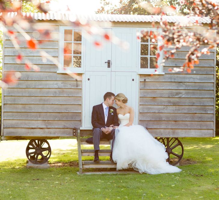 Pronovias Bride For Classic Wedding At The Tithe Barn With Bridesmaids In Coast Multiway Dresses & Images From Helen Cawte Photography