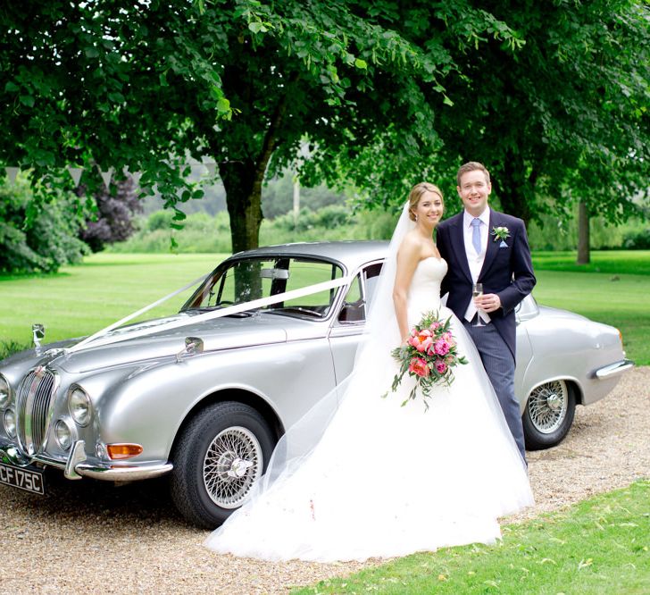 Pronovias Bride For Classic Wedding At The Tithe Barn With Bridesmaids In Coast Multiway Dresses & Images From Helen Cawte Photography