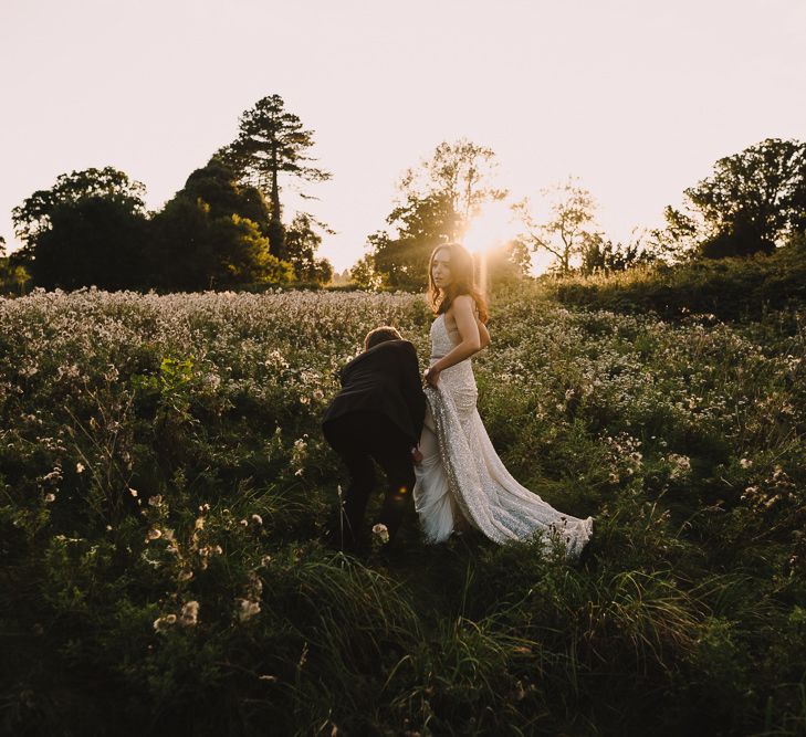 Elegant Wedding Brympton House Somerset With Bride Wearing Inbal Dror And Groom In Black Tux By Alexander McQueen With Images From Modern Vintage Weddings