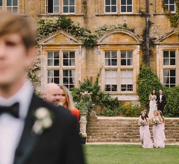 Outdoor Wedding Ceremony // Elegant Wedding Brympton House Somerset With Bride Wearing Inbal Dror And Groom In Black Tux By Alexander McQueen With Images From Modern Vintage Weddings