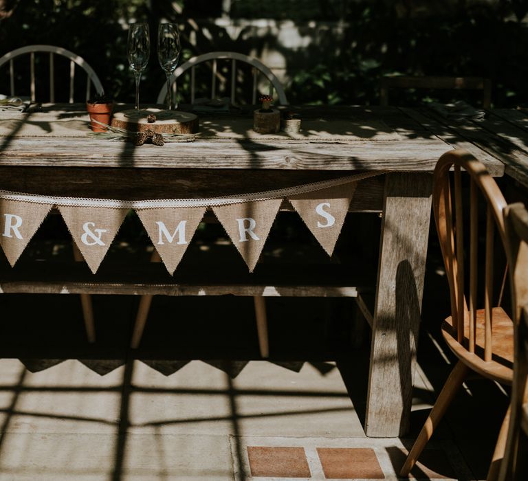 Mr & Mrs Bunting Wedding Decor