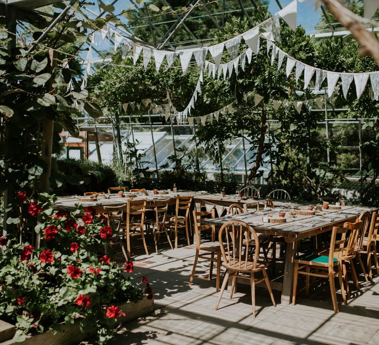 Rustic Wedding Reception In A Greenhouse