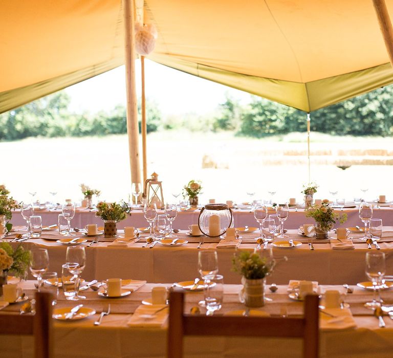 Rustic Table Centrepieces Wedding Decor