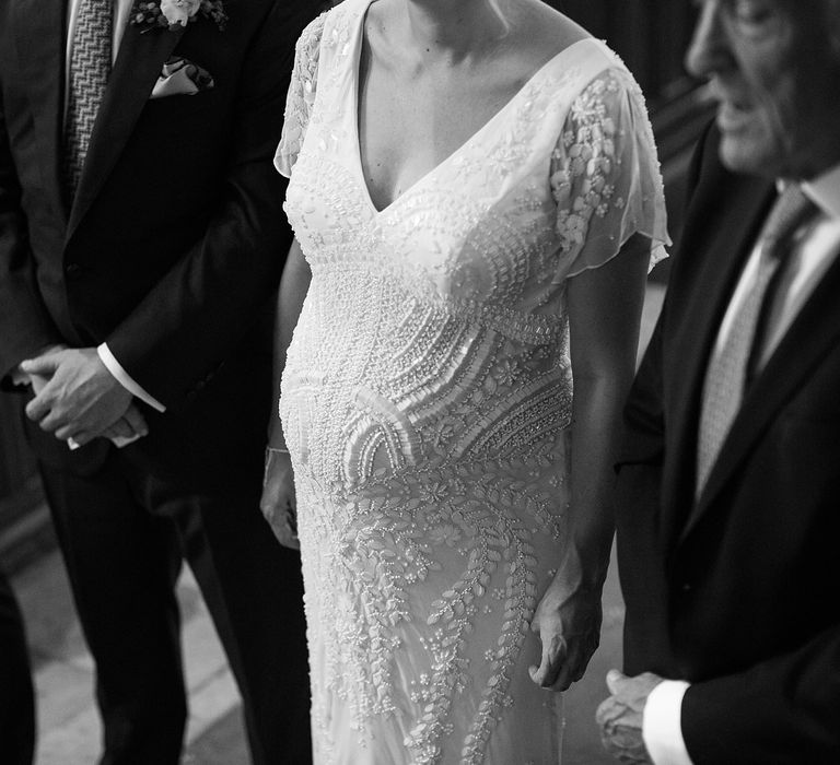 Seven Months Pregnant Bride in Eliza Jane Howell Lucille Gown