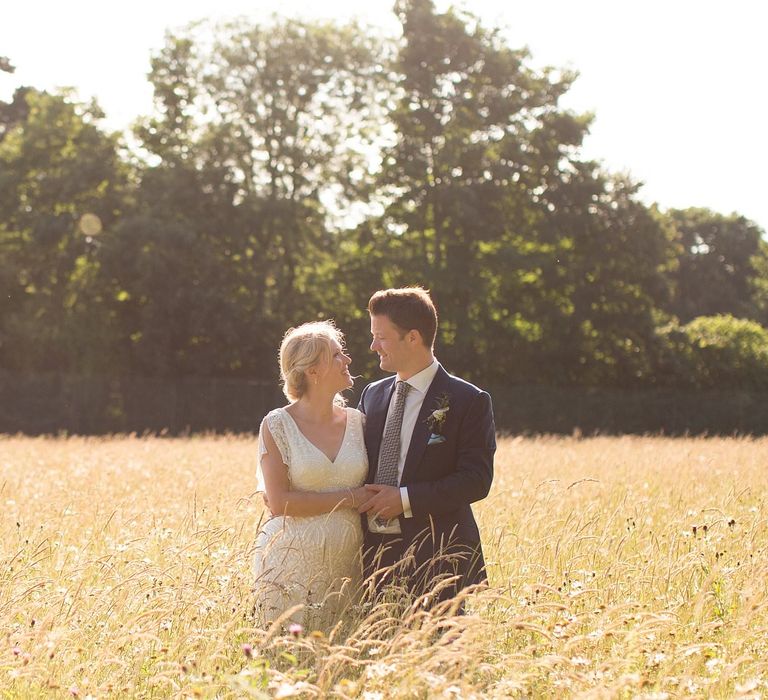 Seven Months Pregnant Bride in Eliza Jane Howell Lucille Gown & Groom in Cad & The Dandy Suit