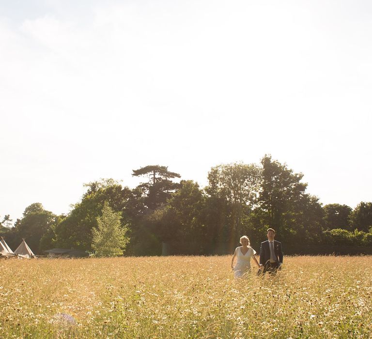 Seven Months Pregnant Bride in Eliza Jane Howell Lucille Gown & Groom in Cad & The Dandy Suit