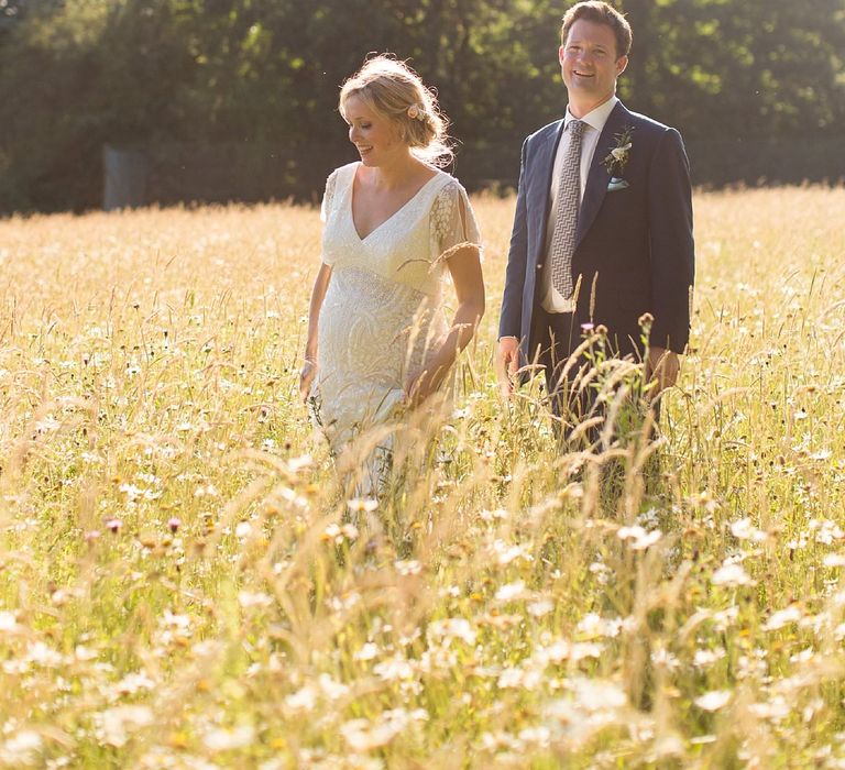 Seven Months Pregnant Bride in Eliza Jane Howell Lucille Gown & Groom in Cad & The Dandy Suit