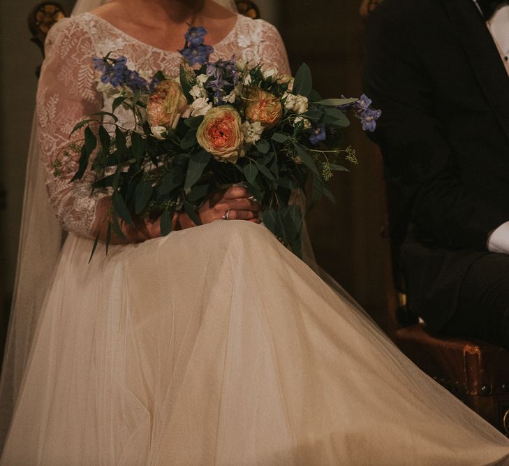 Church Wedding Ceremony | Bride in Willowby Watters 'Amelia' Gown | Groom in Hugo Boss Tuxedo | Rustic Barn Wedding in Norway | Christin Eide Photography